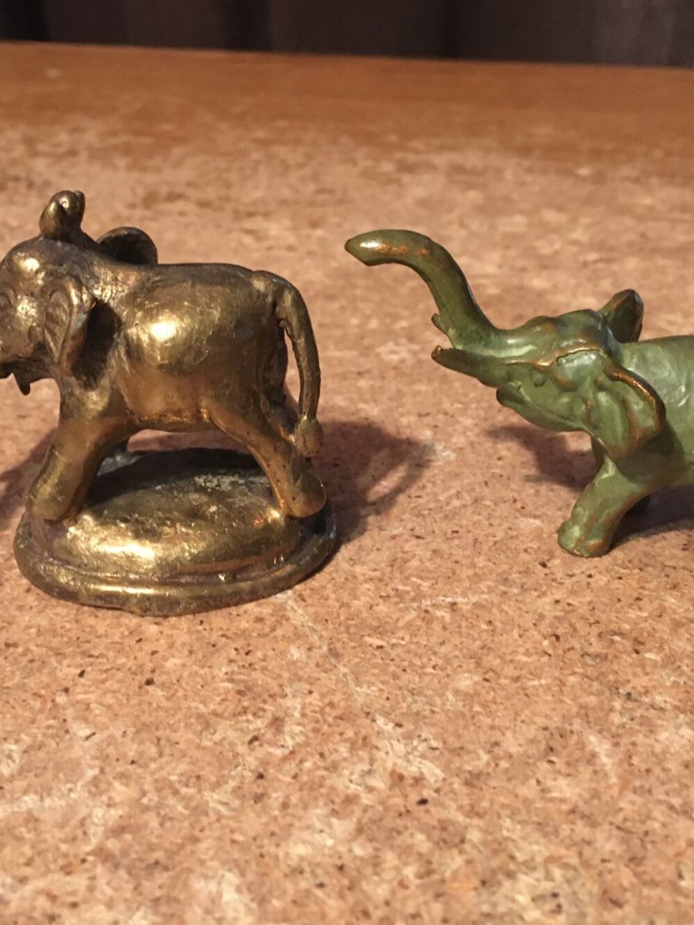 LOT OF 2 BRASS ELEPHANT WAR ELEPHANT BRONZE BRASS LEAD ELEPHANT